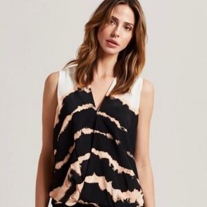 Mary Oliver 100% Silk Sleeveless Surplice Top Size XXS